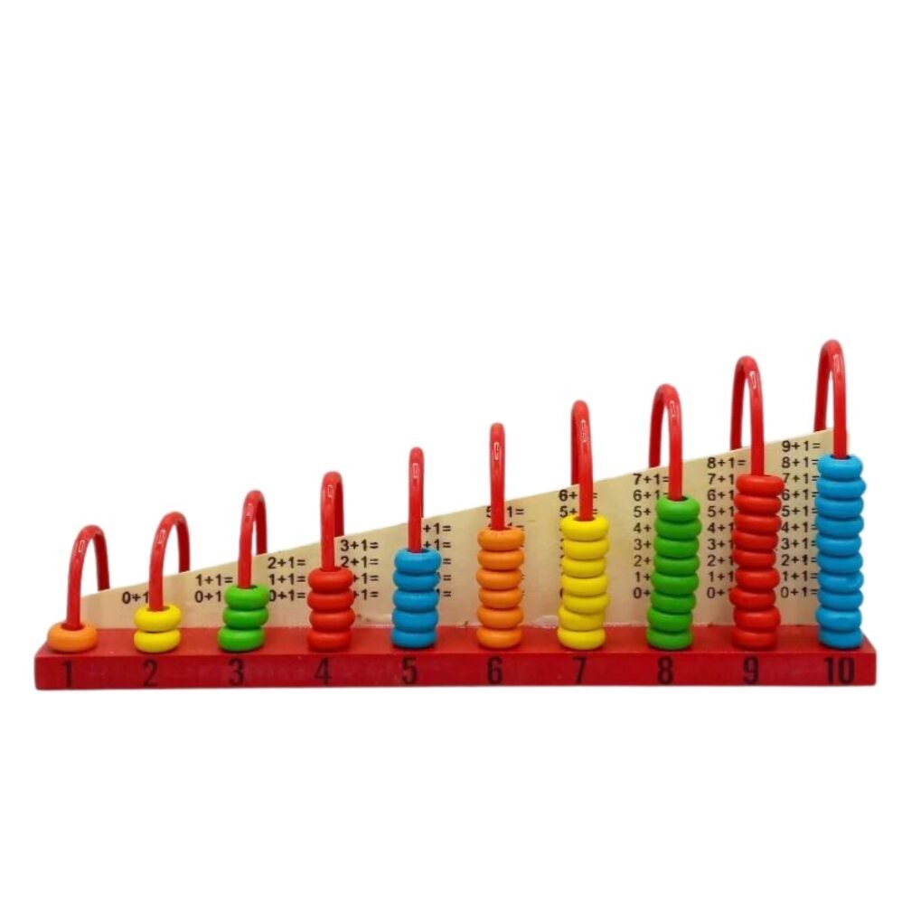 Calculation Shelf Abacus for Math Skills showing colorful wooden beads for counting, addition, and subtraction practice