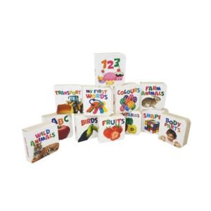 Books from the 12 in 1 Learning Library covering ABCs and 123s for early childhood education