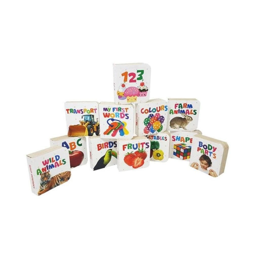 Books from the 12 in 1 Learning Library covering ABCs and 123s for early childhood education
