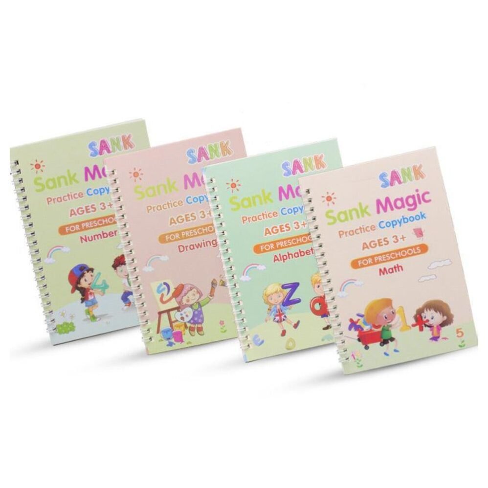 lose-up of a child tracing shapes in the magic practice copybook to enhance drawing skills