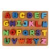 Full view of the Preschool Capital 3D Alphabets Wooden Plate showcasing colorful 3D alphabet pieces for interactive learning