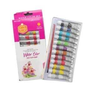 12 color kids watercolor paint set with brush