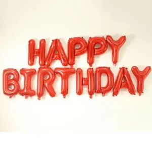 Balloons Foil "Happy Birthday" Red