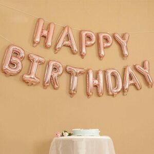 Balloons Foil "Happy Birthday" Rose Gold