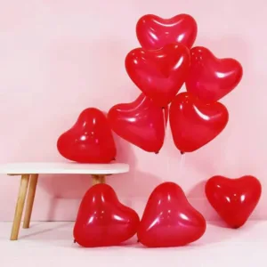 Balloons Plain Large Party Red-Heart (6 Pack)
