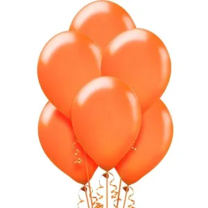 Balloons Plain Party Balloons Orange ( Single, 25, 50. 100 )