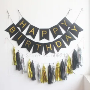 Decor 12 Tassels & Banner (Black)