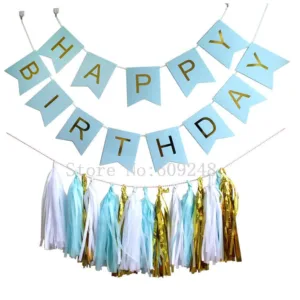 Decor 12 Tassels & Banner (Blue)