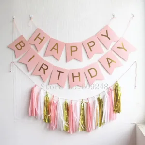 Decor 12 Tassels & Banner (Pink)