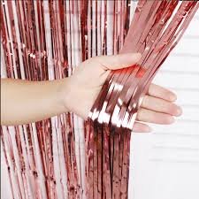 Curtains Foil Strips Rose Gold