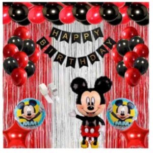 Mickey Mouse Birthday Decoration Set – 71 PCS Black & Red