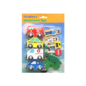 Wooden Magnetic Vehicles & Traffic Signal Toy Set