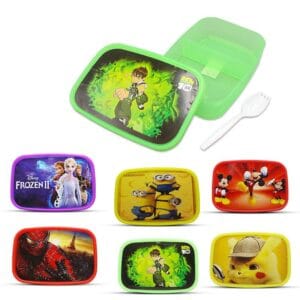 Cute Characters Lunch Box with Spoon – Kids Bento Box