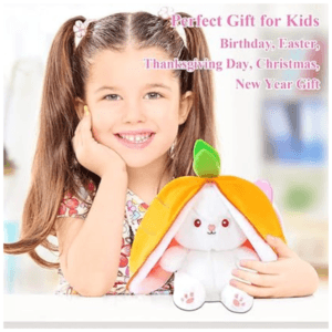 Reversible Bunny Carrot Plush Pillow