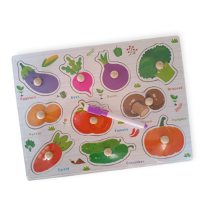 Wooden Vegetables Knob Puzzle Board