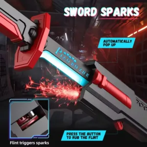 RGB LED sword with flint spark effect